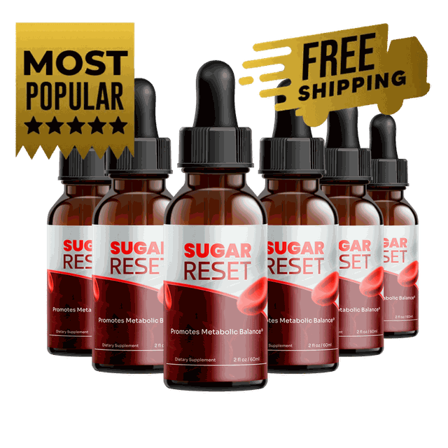 Six bottles of Sugar Reset drops, the most popular 180 day supply